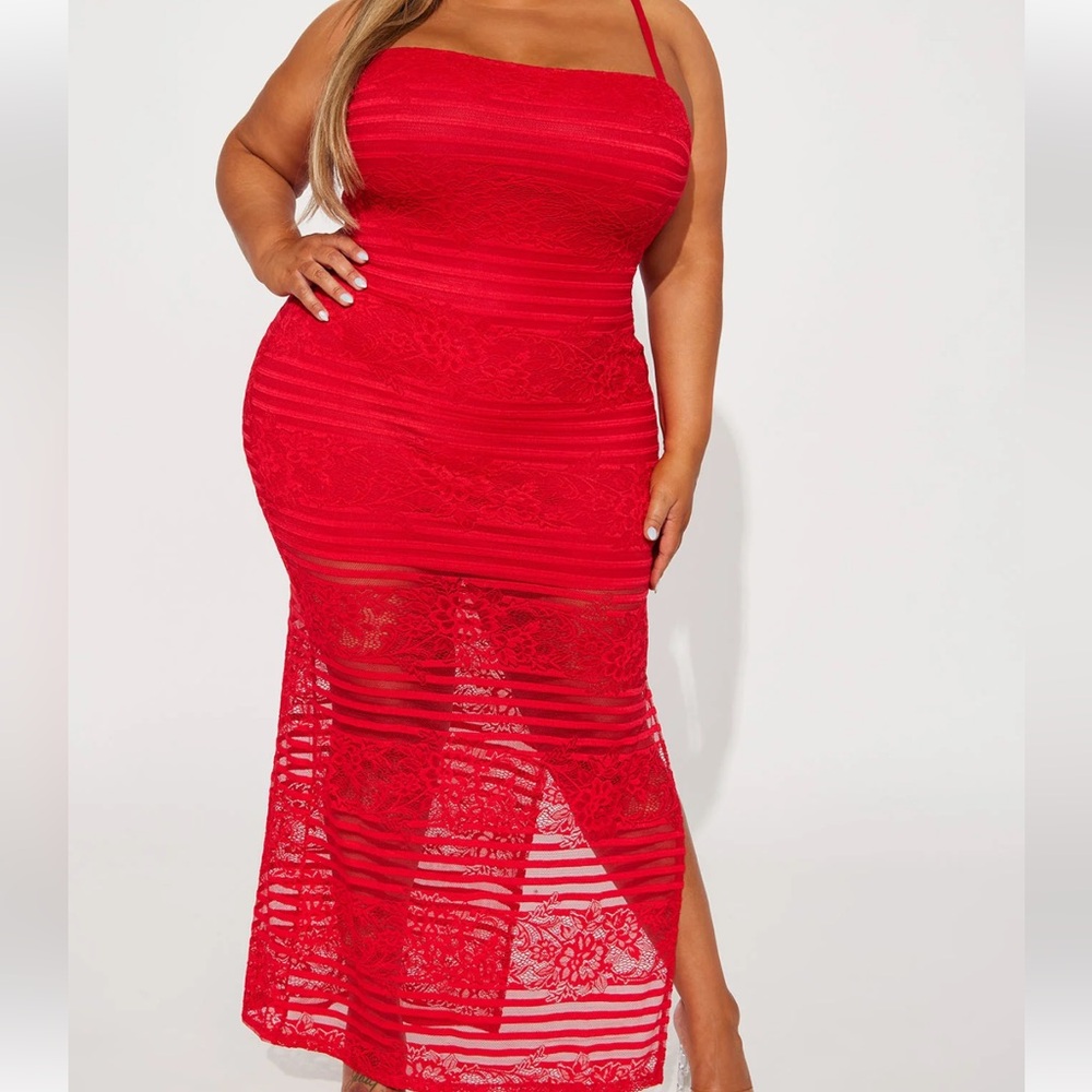 Red Lace Maxi Dresss